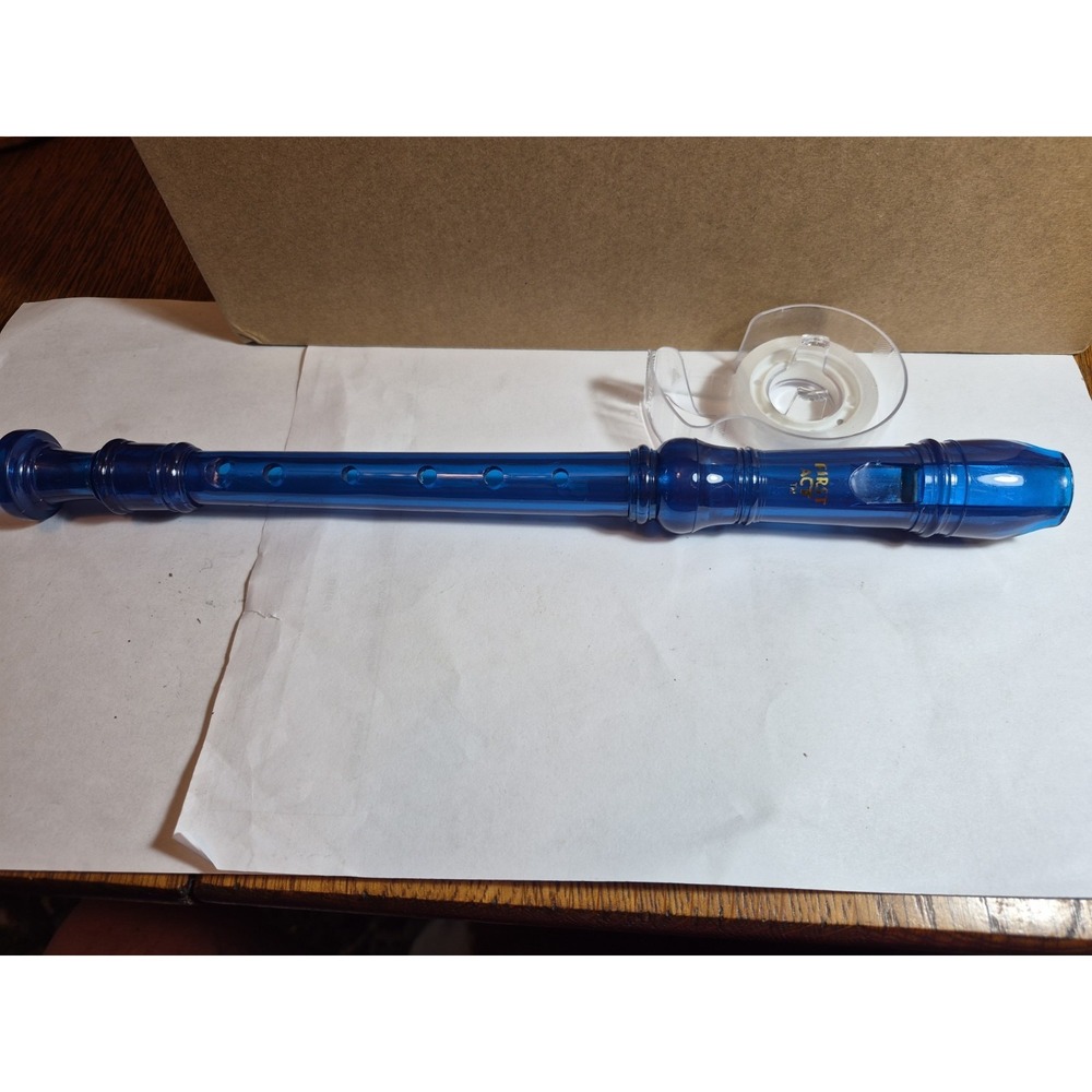 FIRST ACT BLUE RECORDER / Flute With Pouch Tested Works Make Music Kids Or Adult
